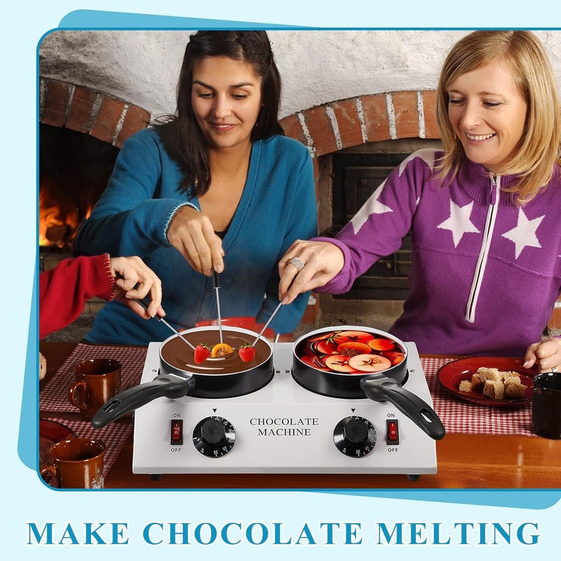 ROCEEI 1 Set Chocolate Boiler Electric Heating Chocolate Melting Tempering Machine with 1 Silicone Spatula Boiler for Melting for Candy (Double Pot) - Image 3